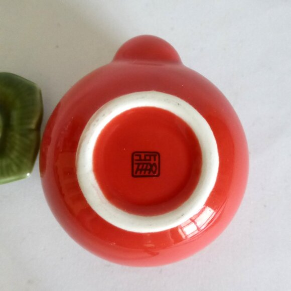 65/45 VINTAGE JAPANESE JAPAN PORCELAIN MINI CANTALOUPE FRUIT TEAPOT & LEAF (NEW) - Picture 8 of 13